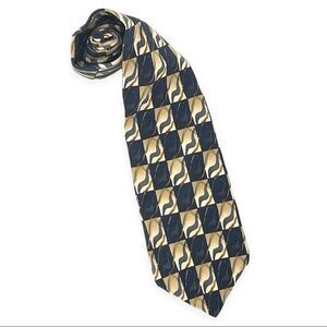 J. Garcia 100% Silk Imported Fabric Tie Black and Beige Design